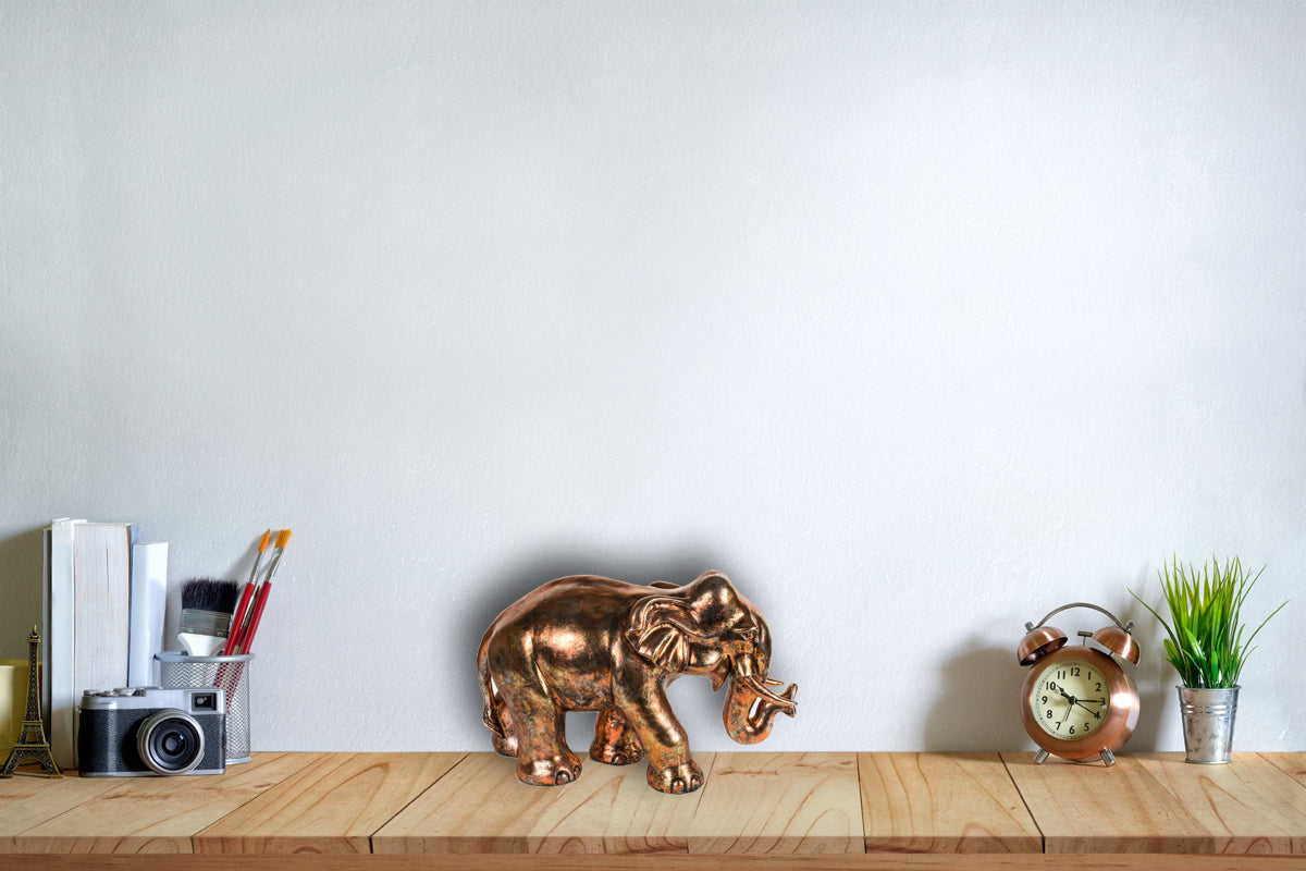 Large Copper Elephant Figurine