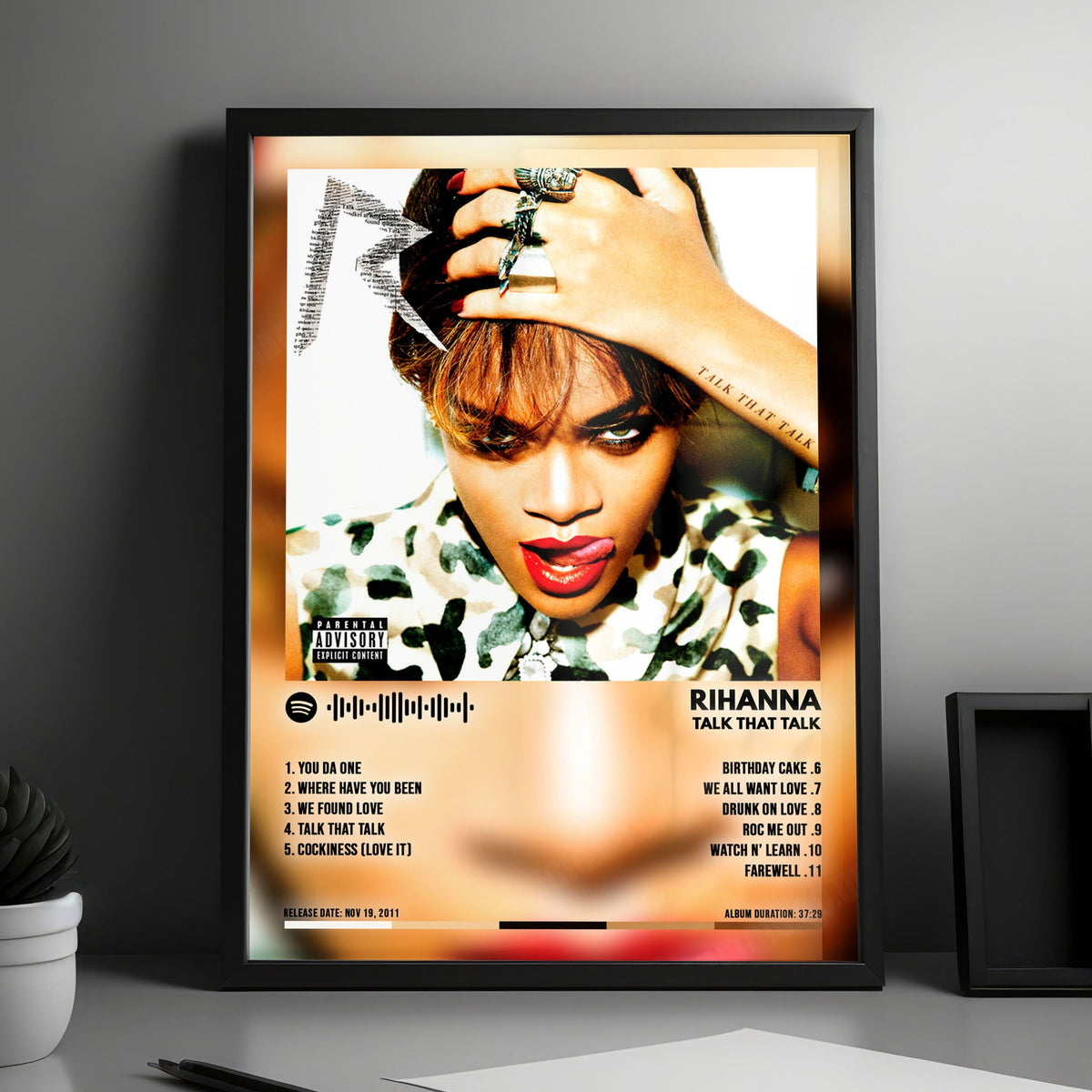 Rihanna "Talk That Talk" Album Cover Poster - with Complete Tracklist