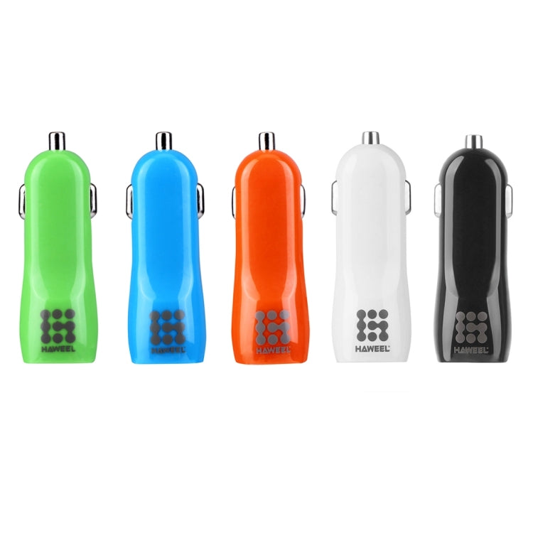 HAWEEL High Quality 2.1A + 1A Dual USB Ports Car Charger, HK Black