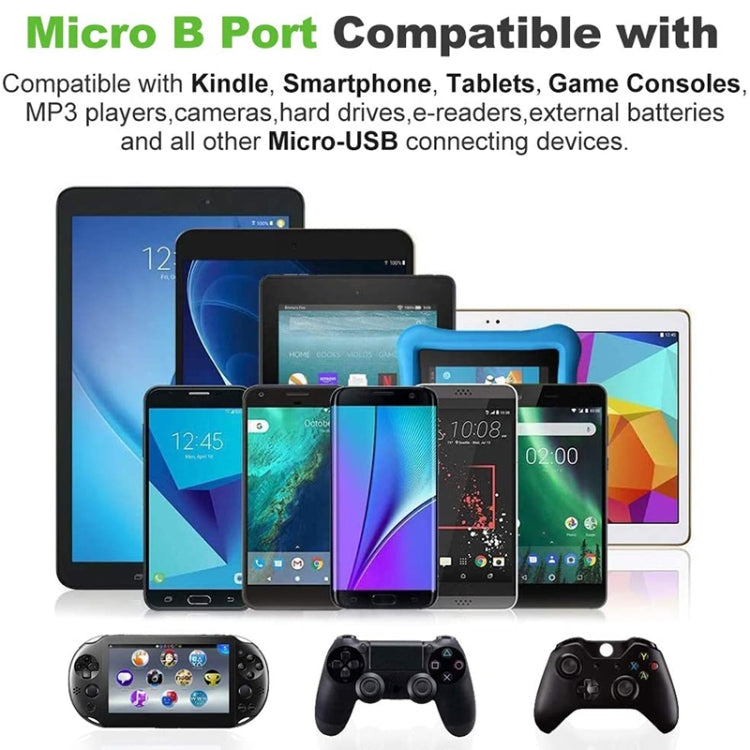 25cm Net Style Metal Head Micro USB to USB 2.0 Data / Charger Cable