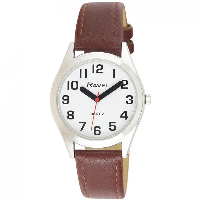Ravel Ravel Mens Classic Strap Watch Brown/Silver Watch R0125.05.1