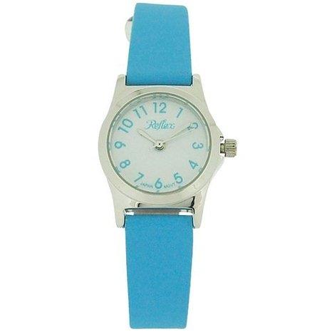 REFLEX Reflex Girls Ladies White Dial Silver Tone Metal Aqua Blue Strap Watch 101324LT