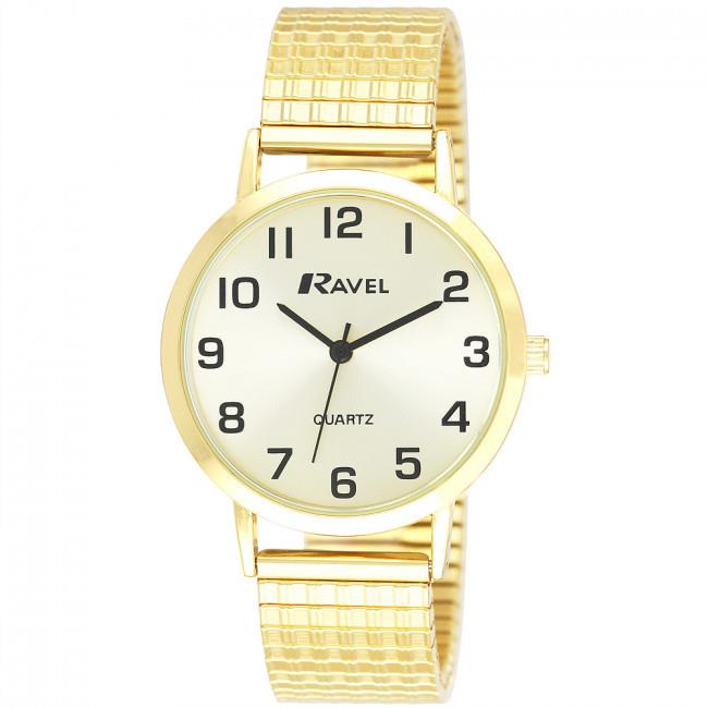 R0201.11.1S Ravel Mens Basic Slimline Soft Comfort Fit Expander Bracelet Wrist Watch R0201.11.1s