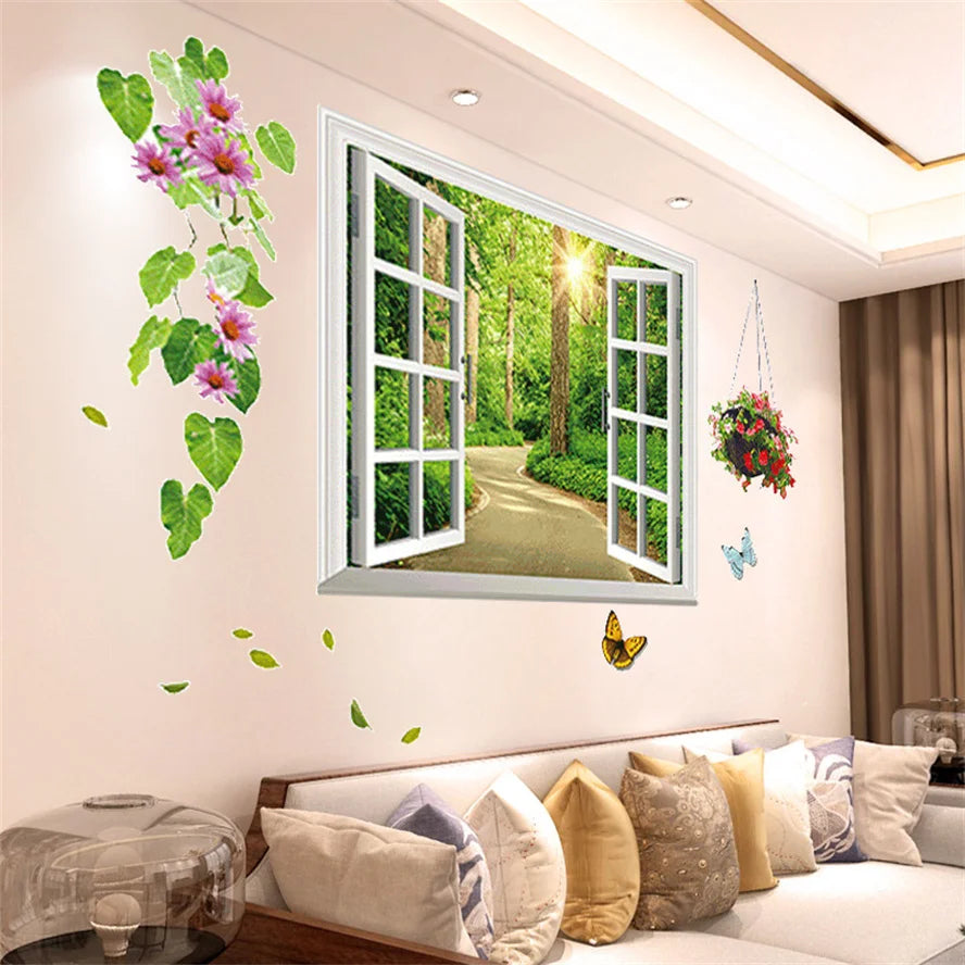 DIY Purple Lavender Living Room Wall Stickers Decoration