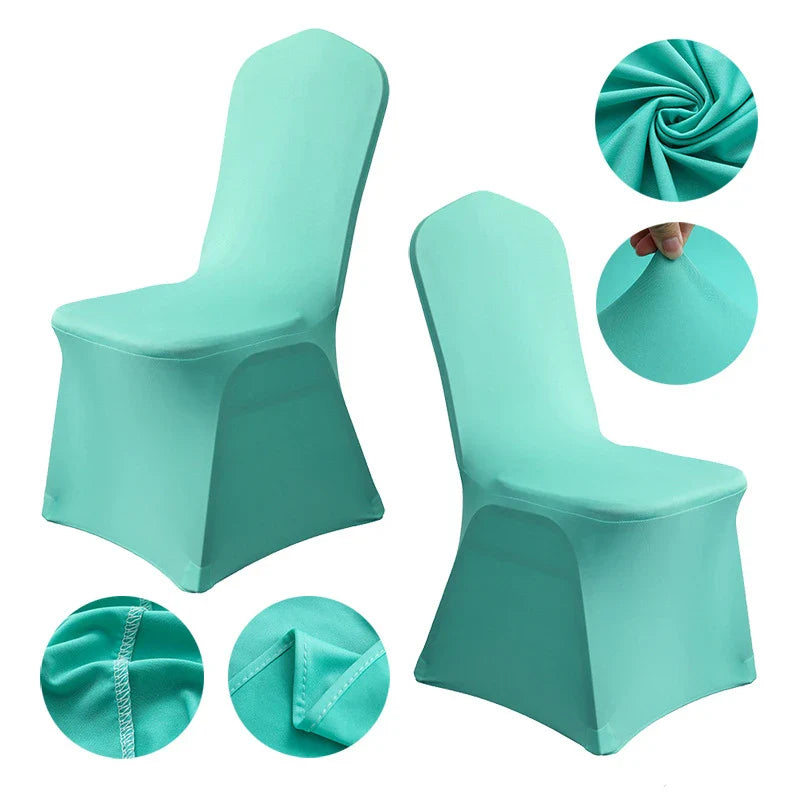 Grainbuds Wedding Dinning Chair Seat Covers High Stretch Solid Color Hotel Banquet Seat Cover Stretch Event Party Polyester Set