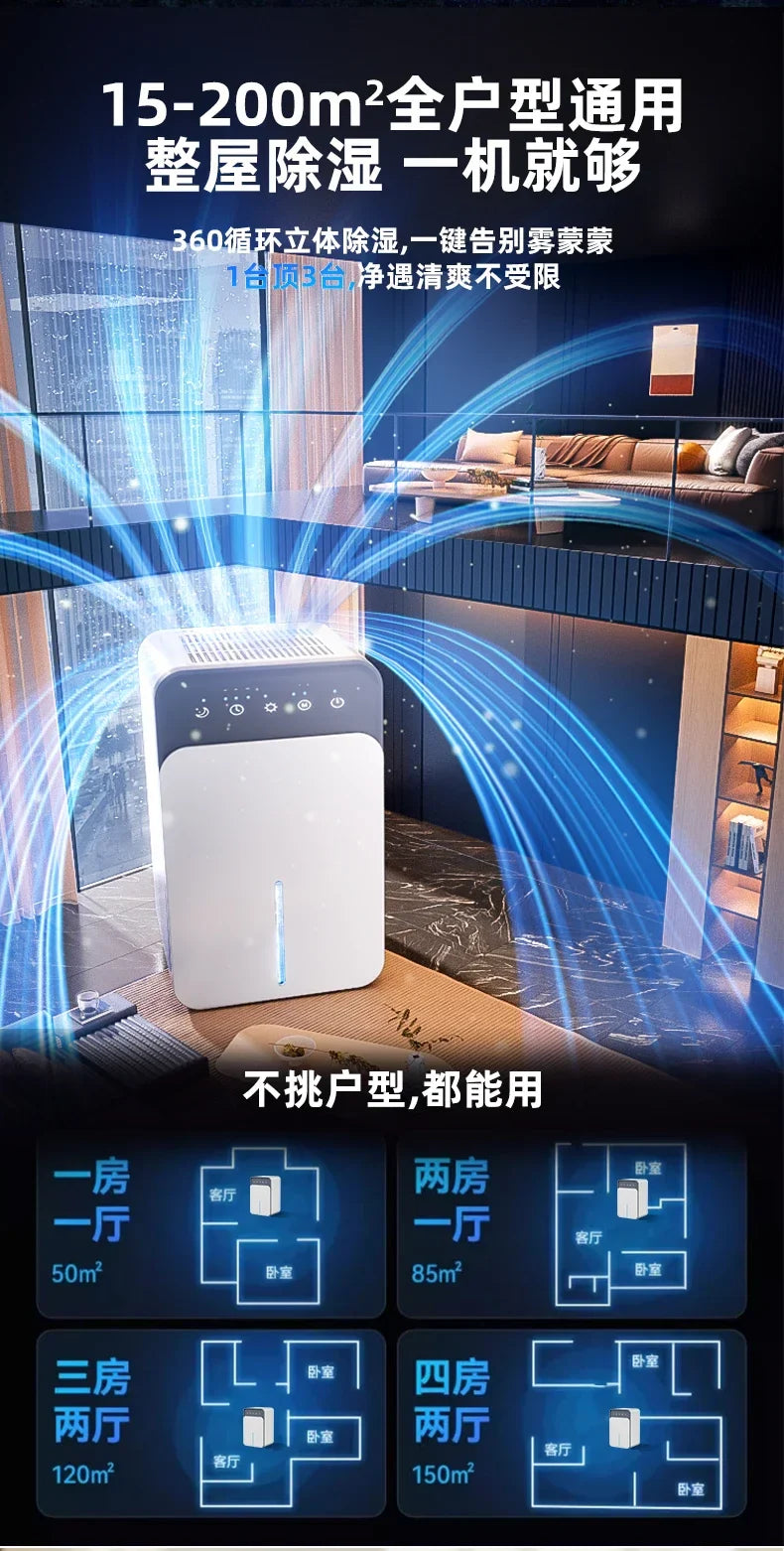 Dehumidifier - Household. Silent. Dehumidification. Indoor. Moisture Absorption. Dehumidifier. Air Drying. Return to the South.