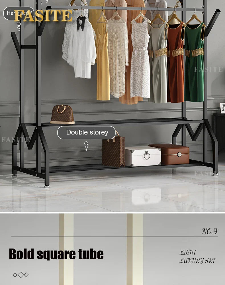Hanger Clothing Garment Rack Clothes Wardrobes Heavy Duty Rolling Clothes Organizer with Wheel Perchero Coat Standing Coat Rack