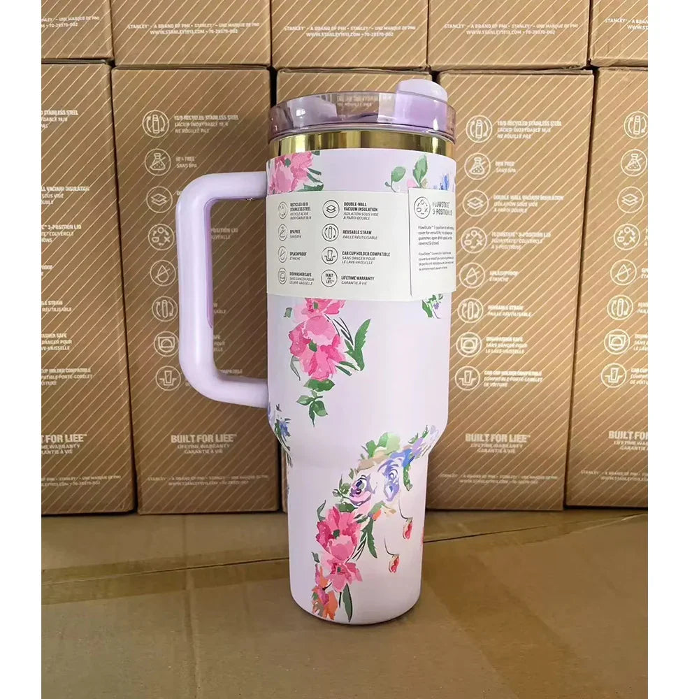 2025 new Large Capacity 40Oz Stainless Steel Vacuum Flask - Insulated Tumbler Cup with Lids and Straws, Perfect for Travel