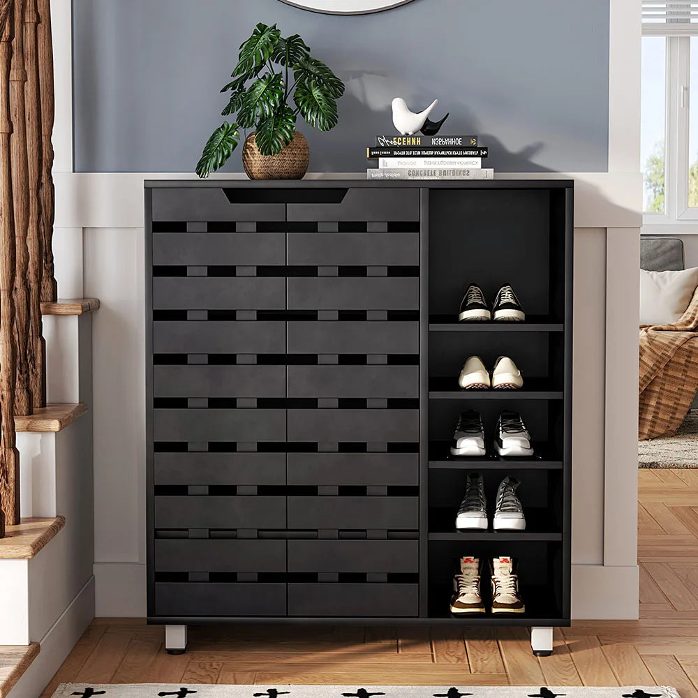 Black Shoe Cabinet 5-Tier