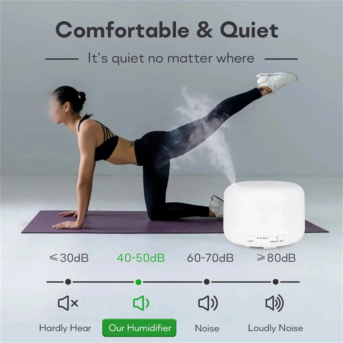 Air Humidifier With Colorful Night Lights