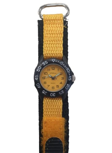 Imperial Imperial Kid's Girls & Boys Yellow Mini Dial with Velcro Strap Easy Fasten Watch IMP428Y CLEARANCE NEEDS RE-BATTERY