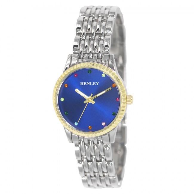 Henley Henleys Ladies Rainbow Spectrum Diamante Watch - Silver H07319.6 Silver