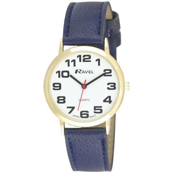 Ravel Ravel Mens Basic White Dial Blue Leather Strap Watch R0105.26.1A