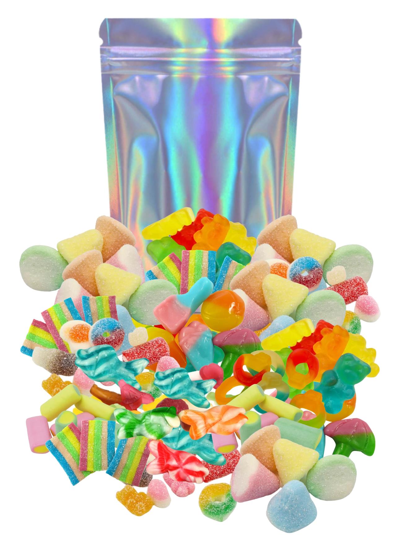 Simway Sweets 1kg Multi Coloured Rainbow Pick N Mix Sweets - Resealable Bag