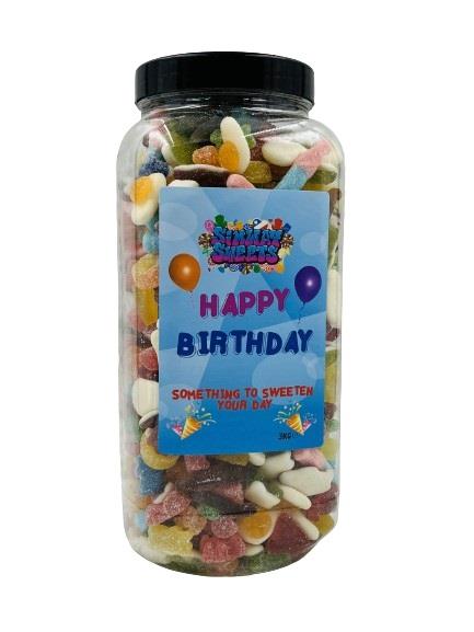 Simway Sweets Happy Birthday 3kg Jar - Fizzy & Jelly Mix