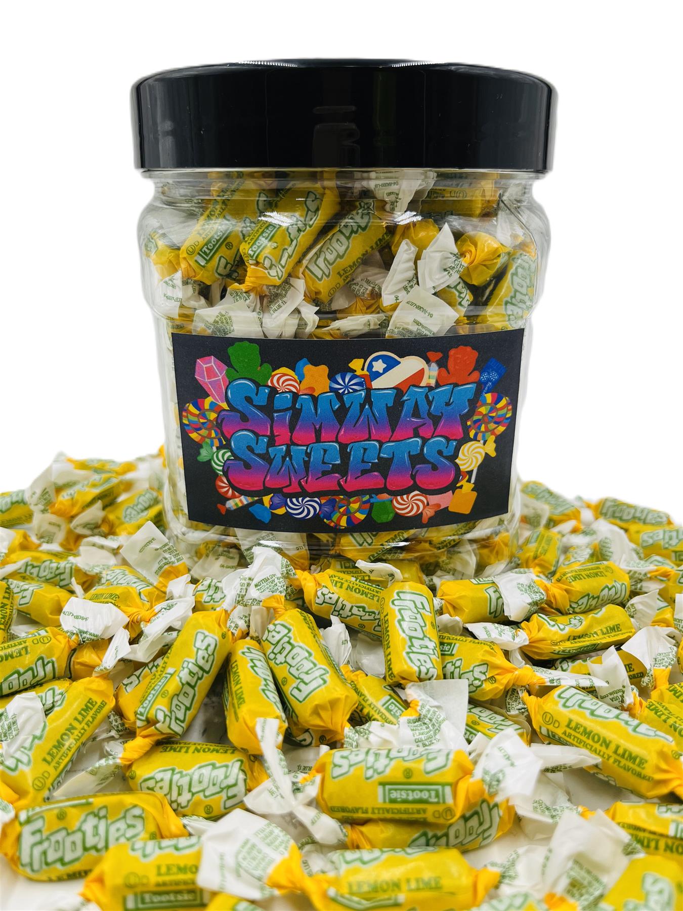 Simway Sweets Frooties Lemon Lime Jar Avg Count 180