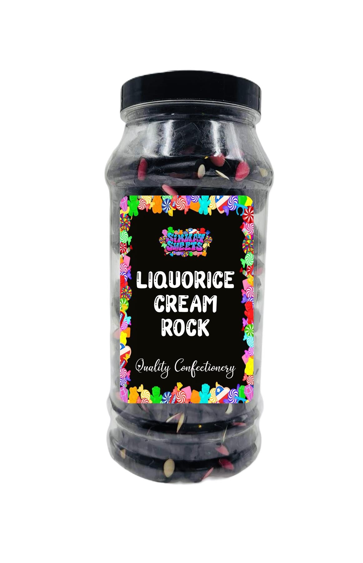 Simway Sweets Liquorice Cream Rock Retro Sweets Gift Jar