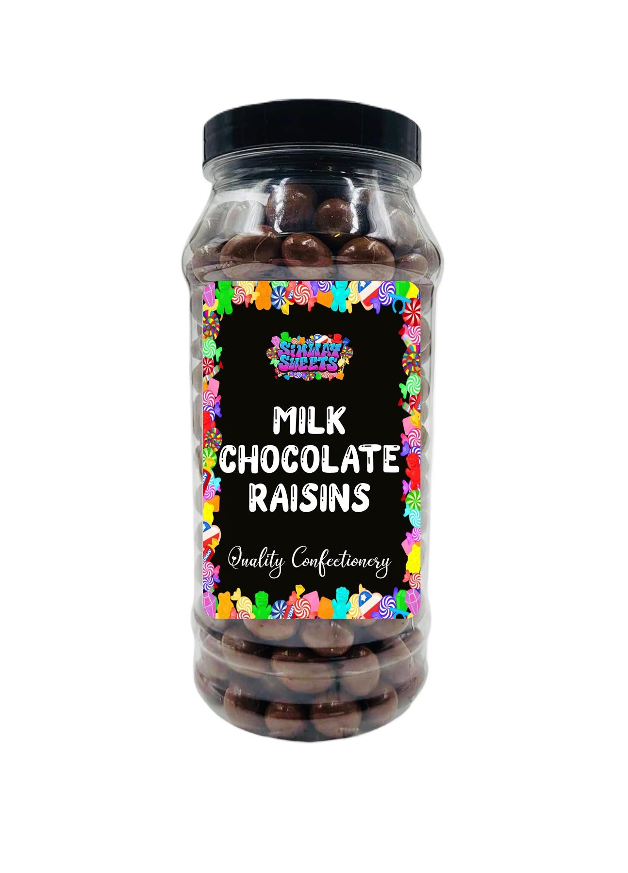 Simway Sweets Milk Chocolate Raisins Chocolate Covered Raisins Retro Sweets Gift Jar