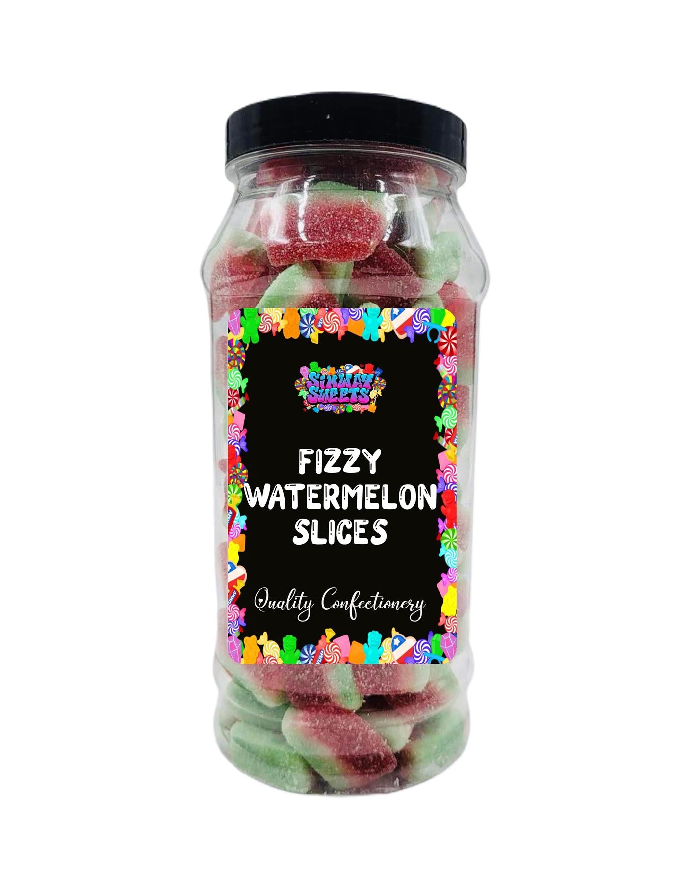Simway Sweets Fizzy Watermelon Slices Retro Sour Sweets Gift Jar