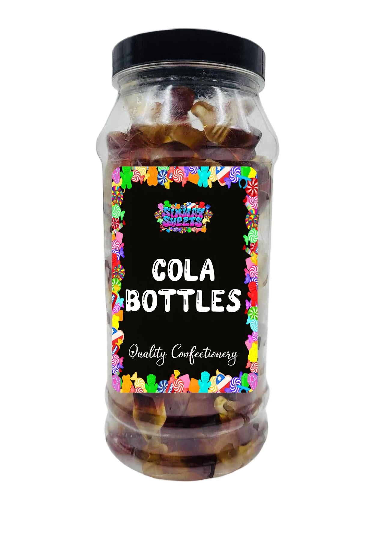 Simway Sweets Cola Bottles Retro Sweets Cola Flavoured Gummy Sweets Gift Jar
