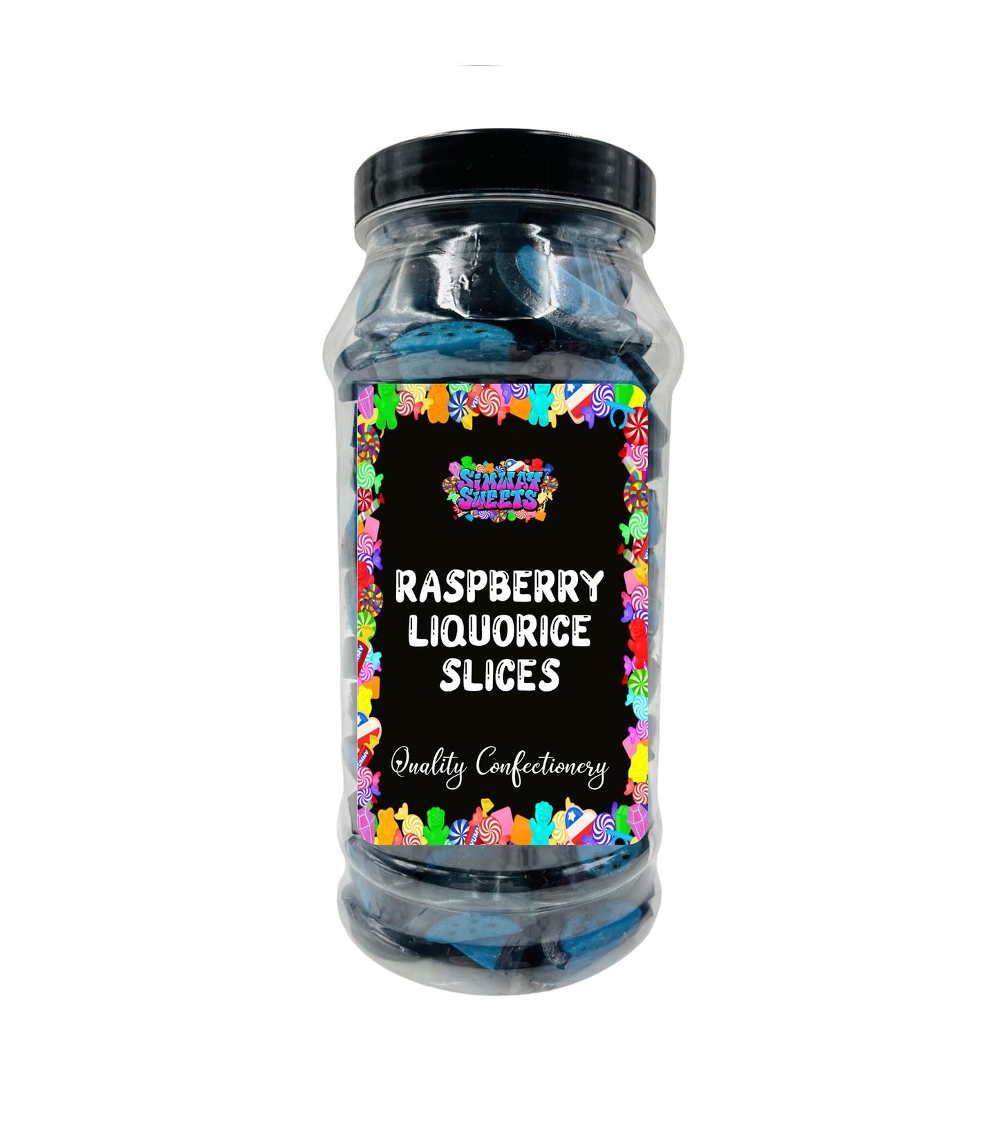 Simway Sweets Raspberry Liquorice Slices Retro Sweets Gift Jar
