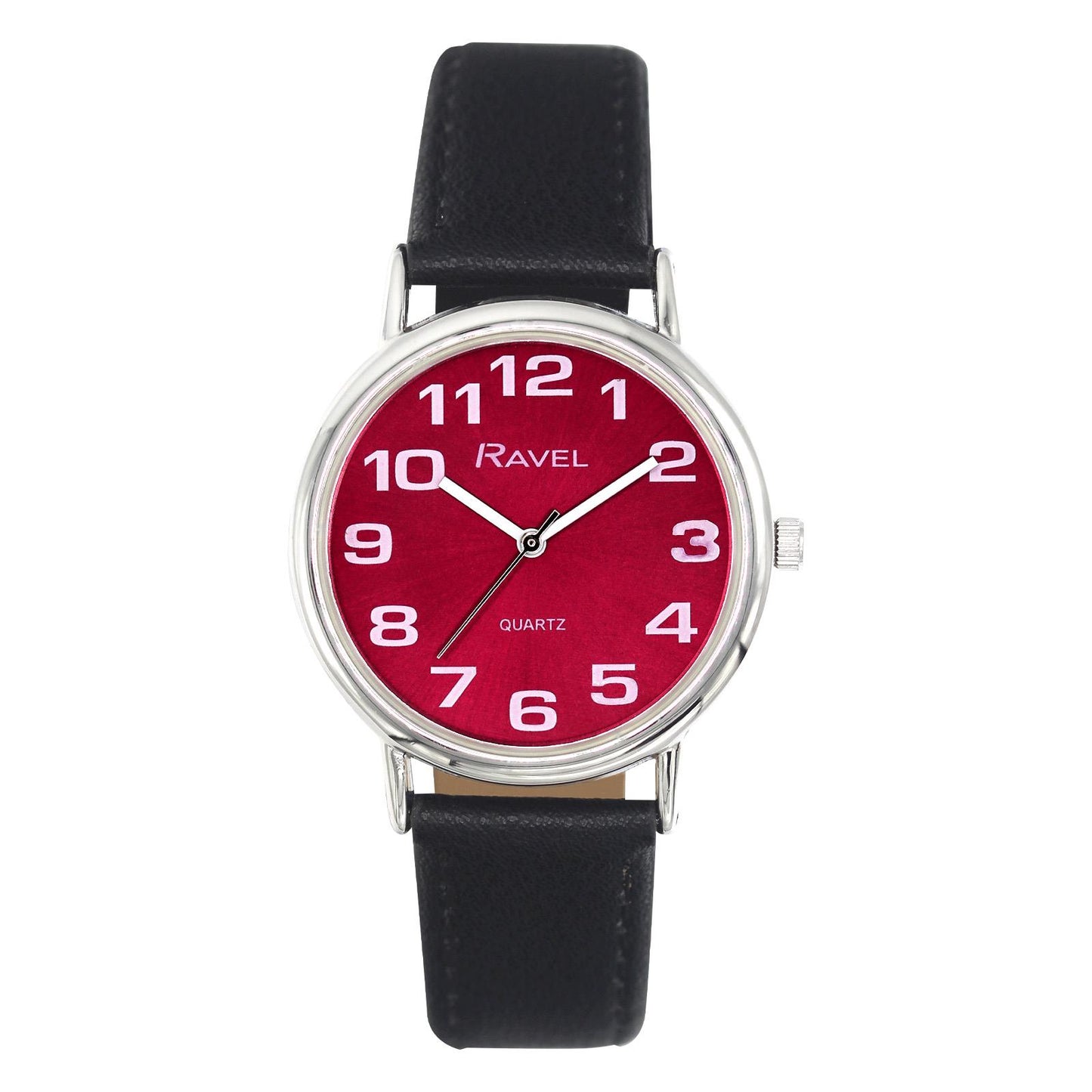 Ravel Ravel Ladies Classic Red Dial Black Leather Strap Watch R0105.51.2