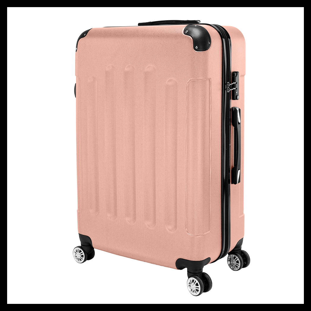 3 Pcs Suitcase Lightweight ABS Carry-on Hand Luggage 4 Spinner Wheels Trolley Case