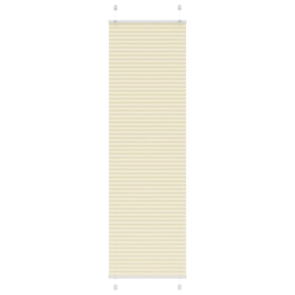 vidaXL Pleated Blind Cream 65x200 cm Fabric Width 64.4 cm Polyester
