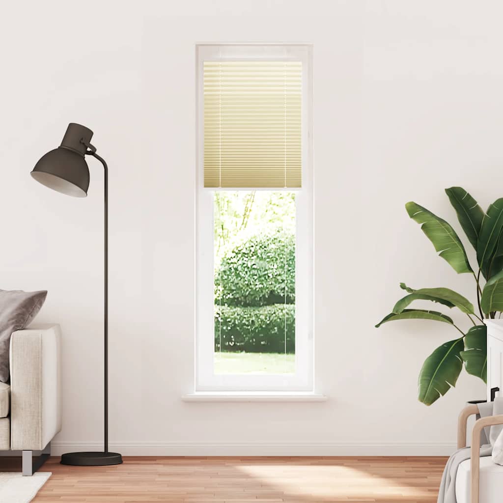 vidaXL Pleated Blind Cream 65x200 cm Fabric Width 64.4 cm Polyester