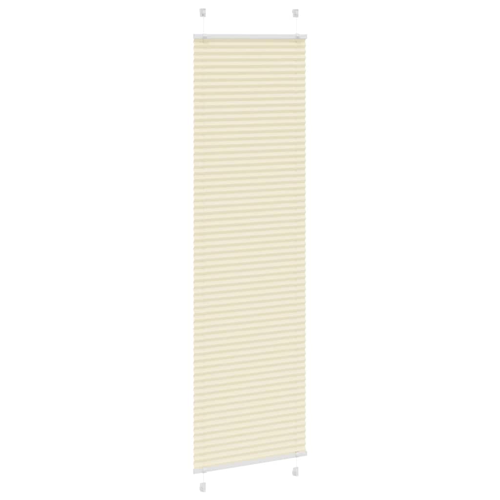 vidaXL Pleated Blind Cream 65x200 cm Fabric Width 64.4 cm Polyester
