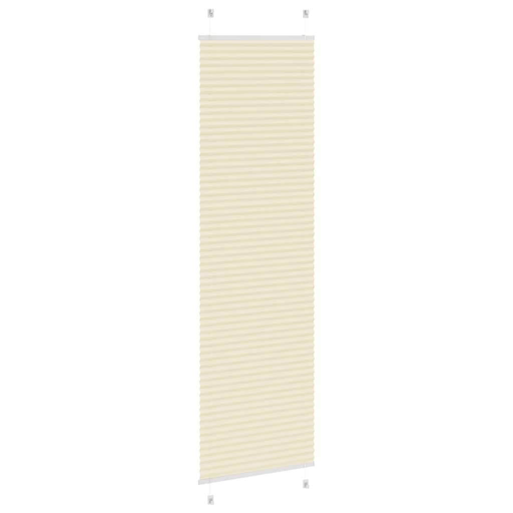 vidaXL Pleated Blind Cream 65x200 cm Fabric Width 64.4 cm Polyester