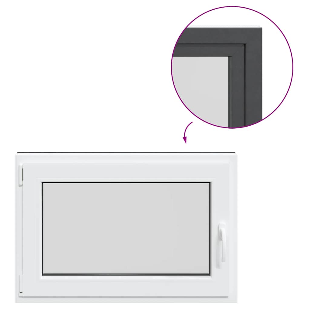 vidaXL Basement Window RISOR 60x100 cm Tilt&Turn DIN Left Anthracite