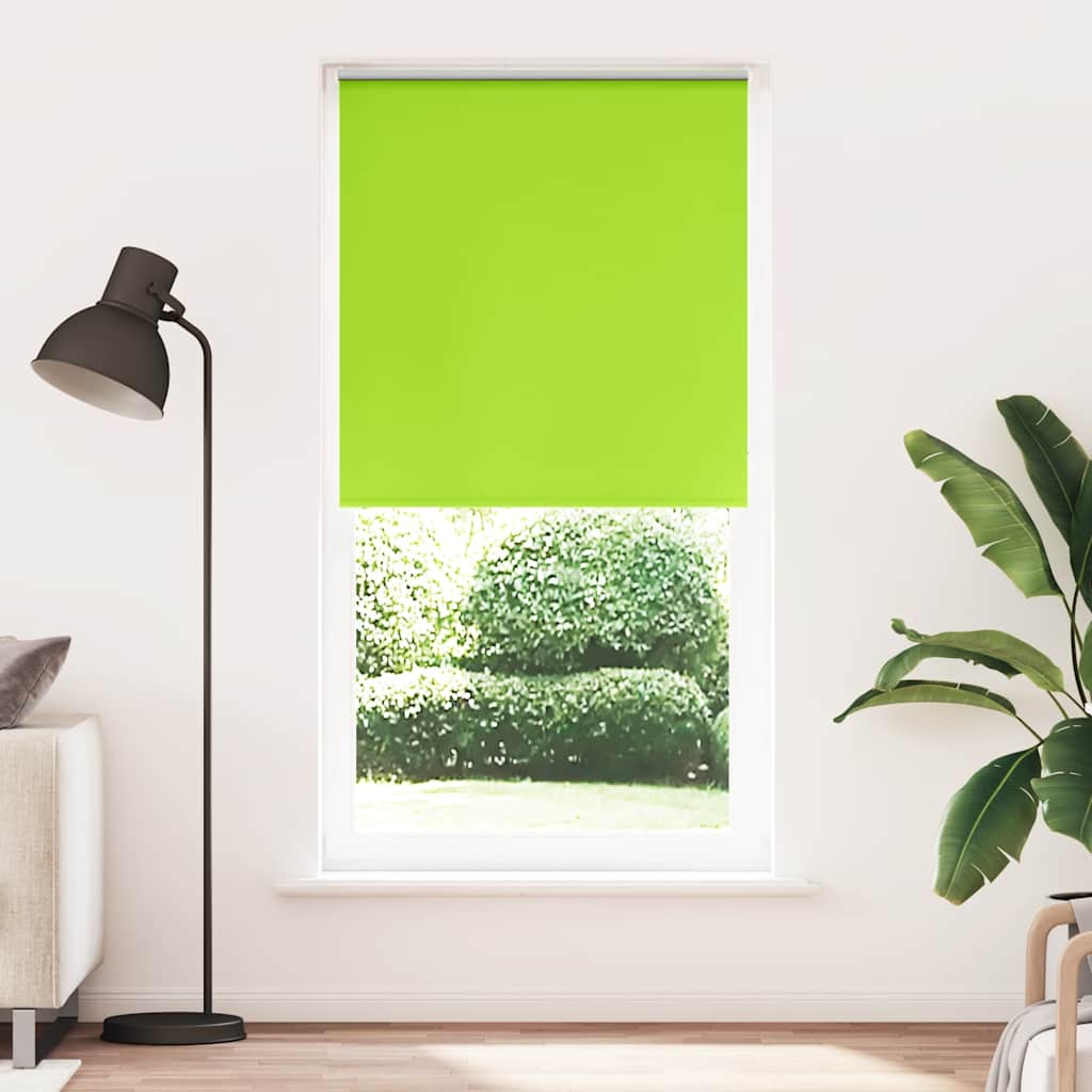 vidaXL Roller Blind Blackout Leaves Green 110x210 cm Fabric Width 105.7 cm Polyester