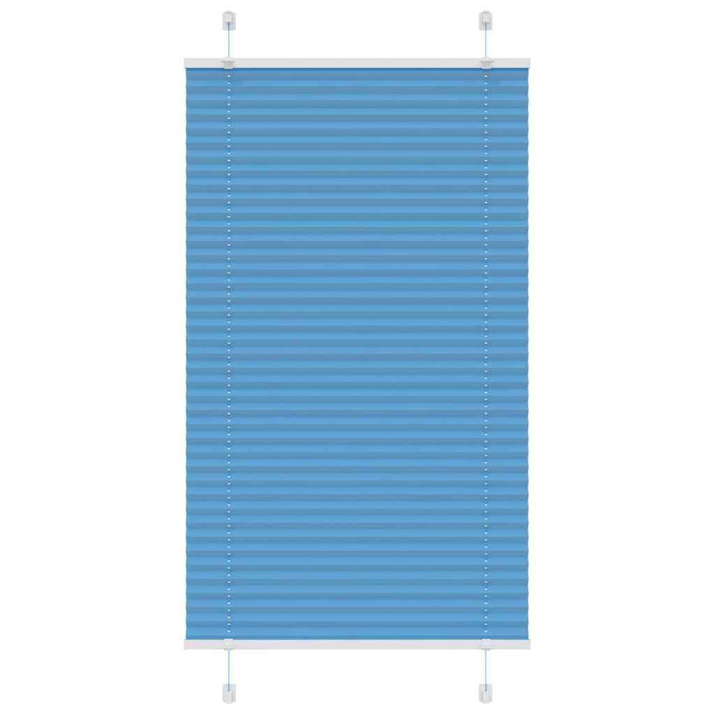 vidaXL Pleated Blind Blue 70x100 cm Fabric Width 69.4 cm Polyester