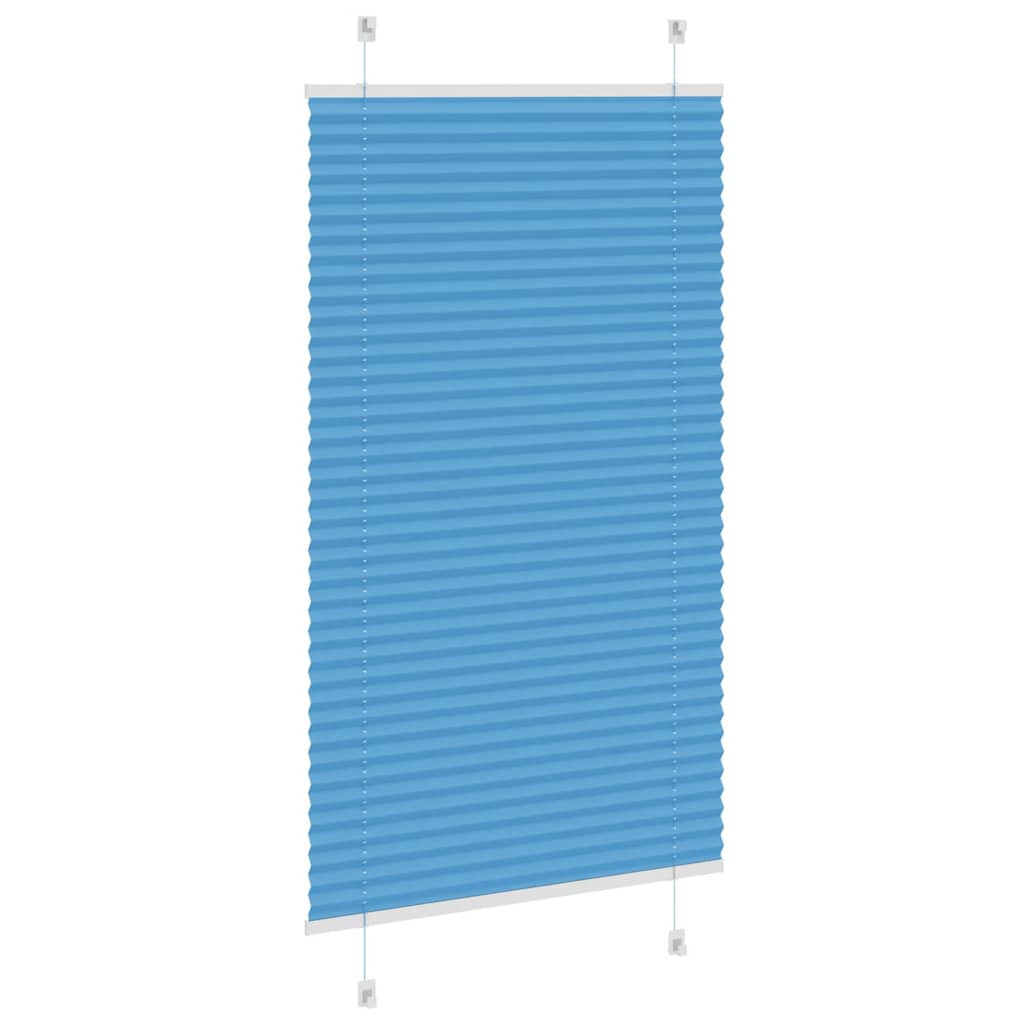 vidaXL Pleated Blind Blue 70x100 cm Fabric Width 69.4 cm Polyester