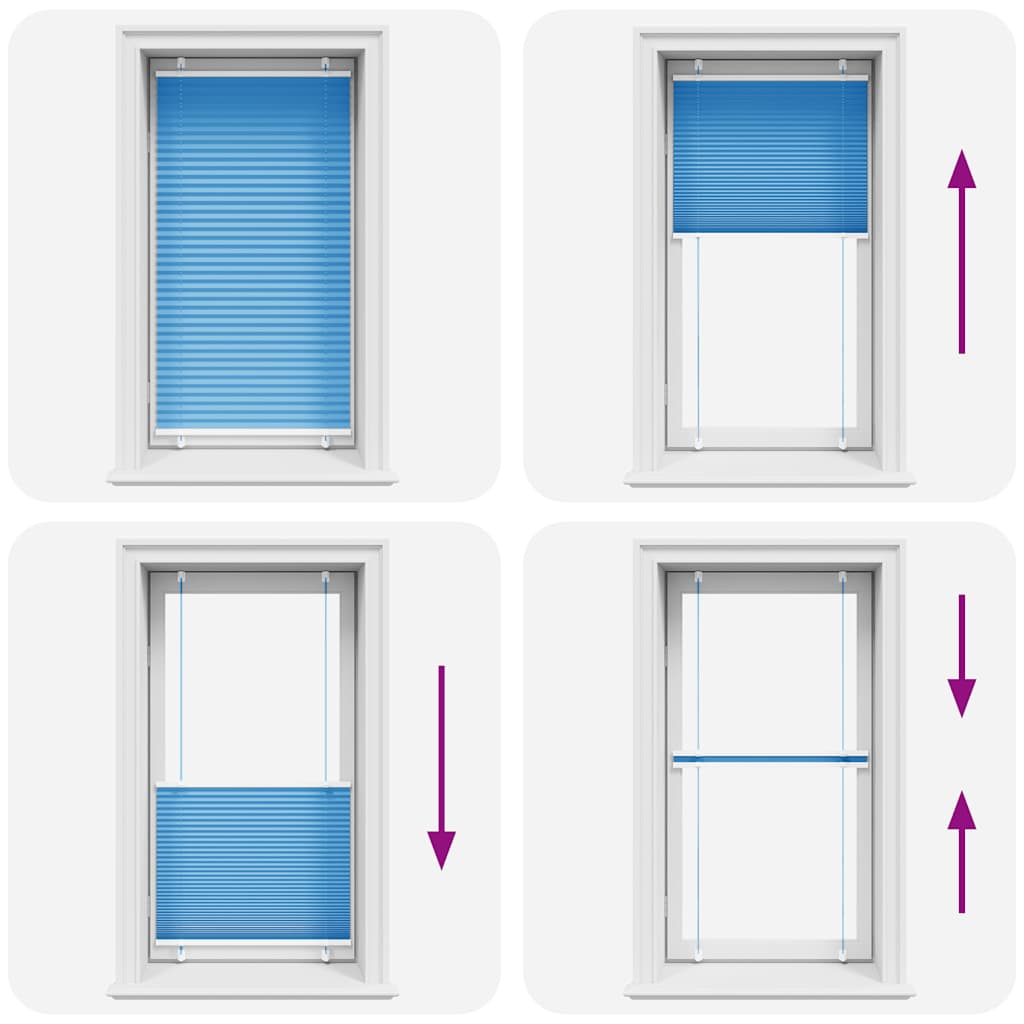 vidaXL Pleated Blind Blue 70x100 cm Fabric Width 69.4 cm Polyester