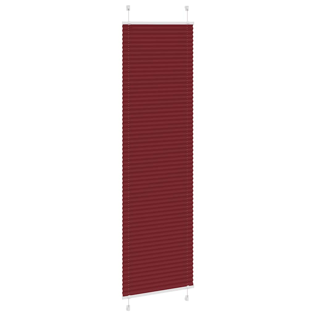 vidaXL Pleated Blind Bordeaux Red 65x200 cm Fabric Width 64.4 cm Polyester