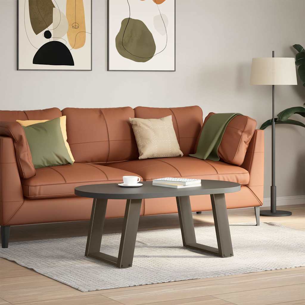 vidaXL Coffee Table Legs U-Shaped 2 pcs Natural Steel 50x(42-43) cm Steel