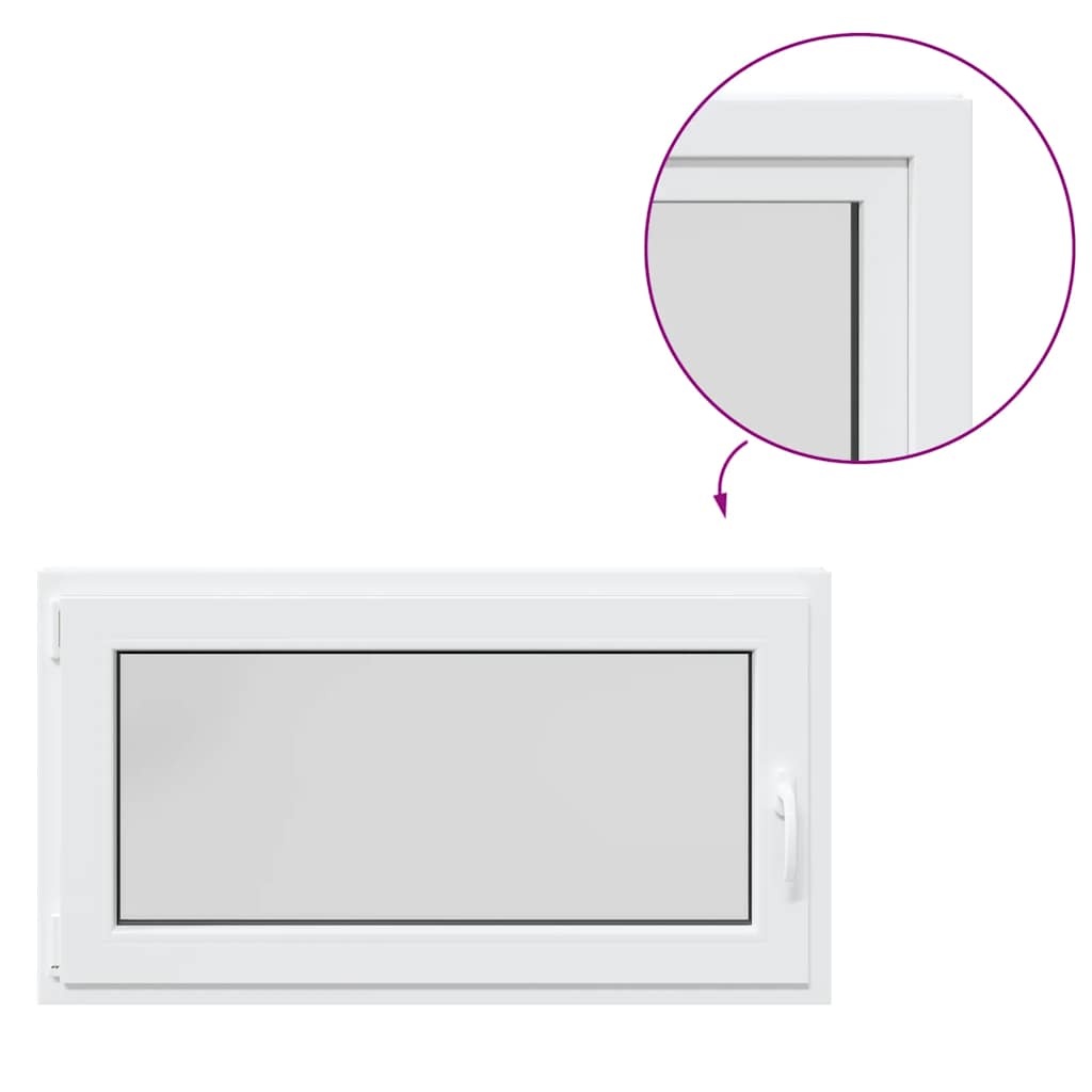vidaXL Basement Window "RISOR" 110x70 cm Tilt&Turn DIN Left White