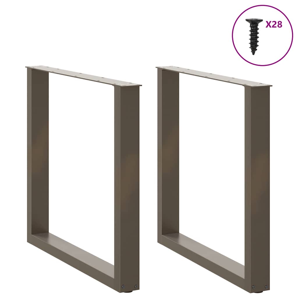 vidaXL Coffee Table Legs U-Shaped 2 pcs Natural Steel 80x(72-73) cm Steel