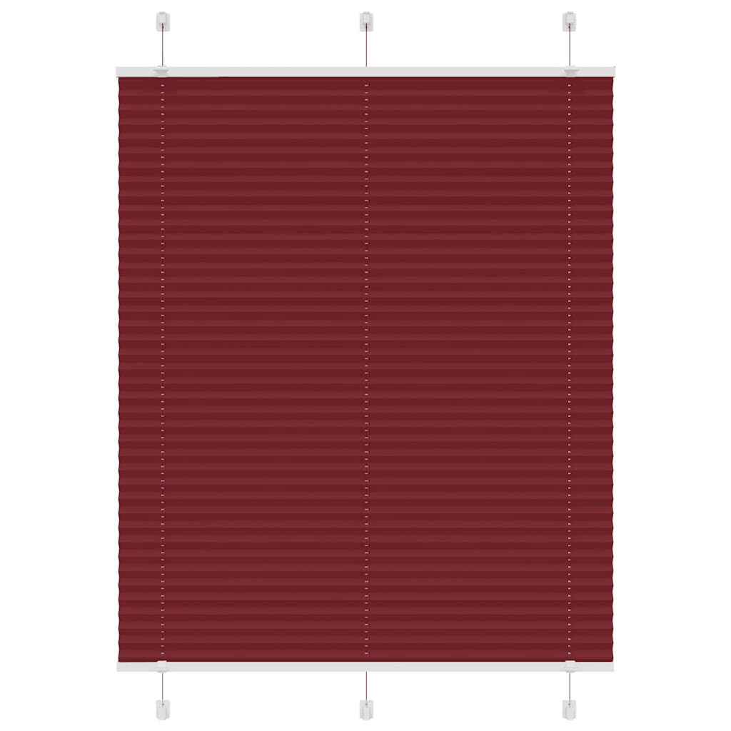 vidaXL Pleated Blind Bordeaux Red 110x100 cm Fabric Width 109.4 cm Polyester