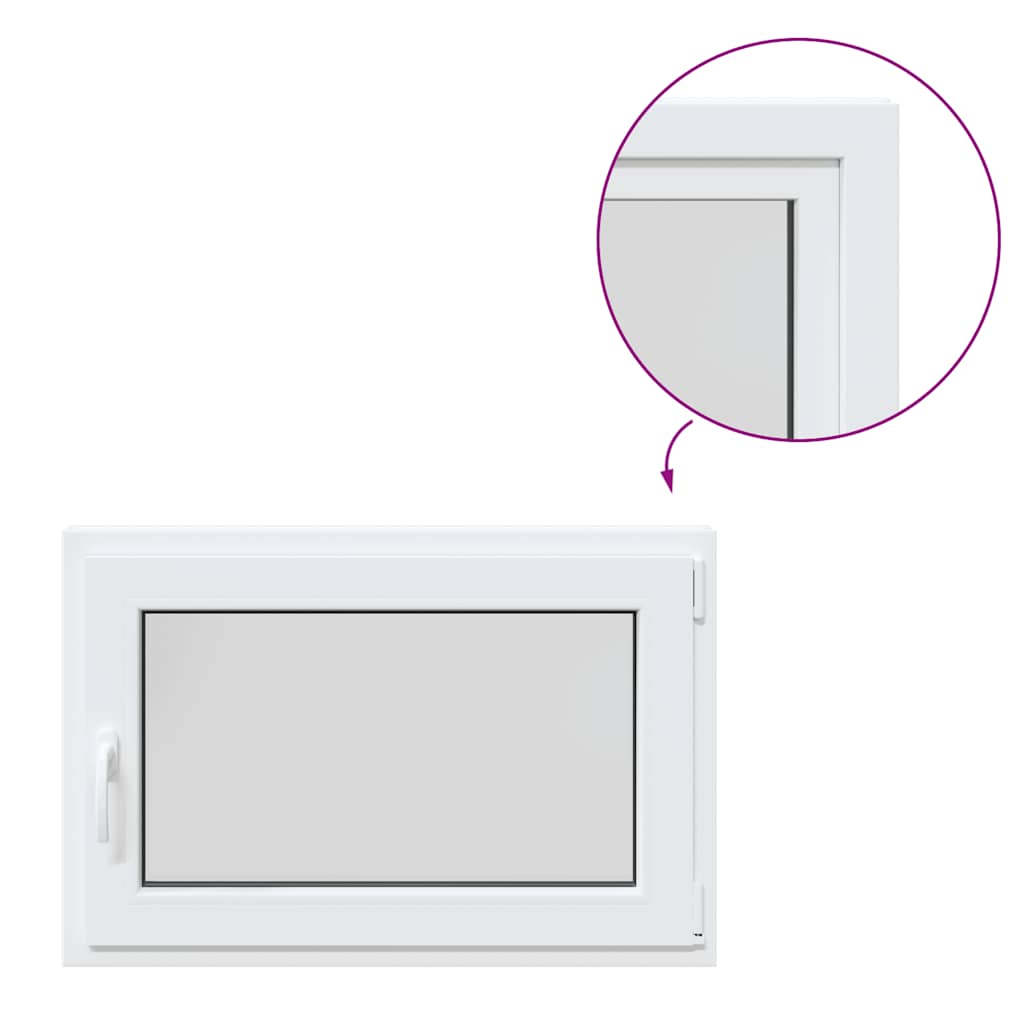 vidaXL Basement Window RISOR 90x70 cm Tilt&Turn DIN Right White
