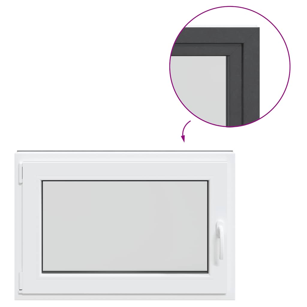vidaXL Basement Window "RISOR" 60x90 cm Tilt&Turn DIN Left Anthracite