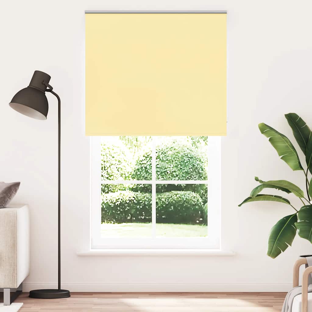 vidaXL Roller Blind Blackout Yellow 140x230 cm Fabric Width 136.6 cm Polyester