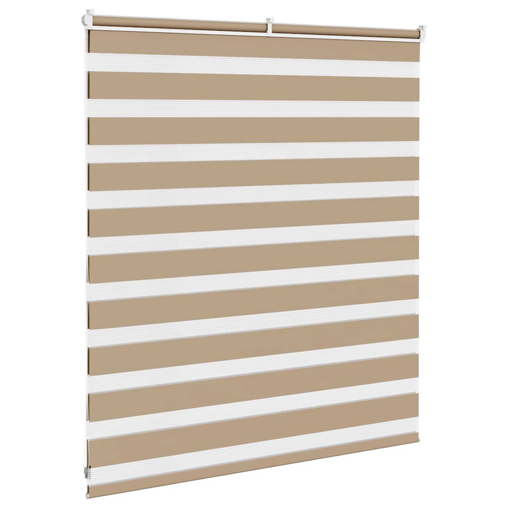 vidaXL Zebra Blind Sand Brown 120x100 cm Fabric Width 115.9 cm Polyester