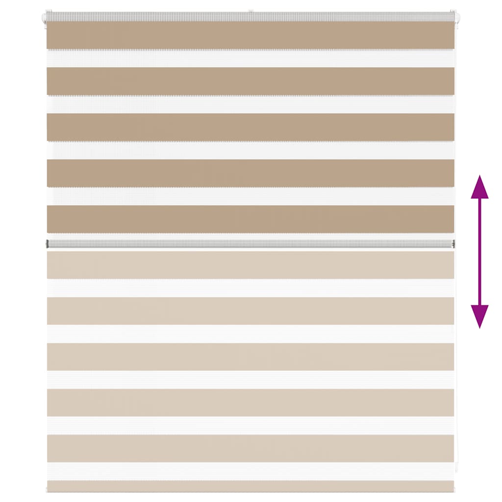 vidaXL Zebra Blind Sand Brown 120x100 cm Fabric Width 115.9 cm Polyester