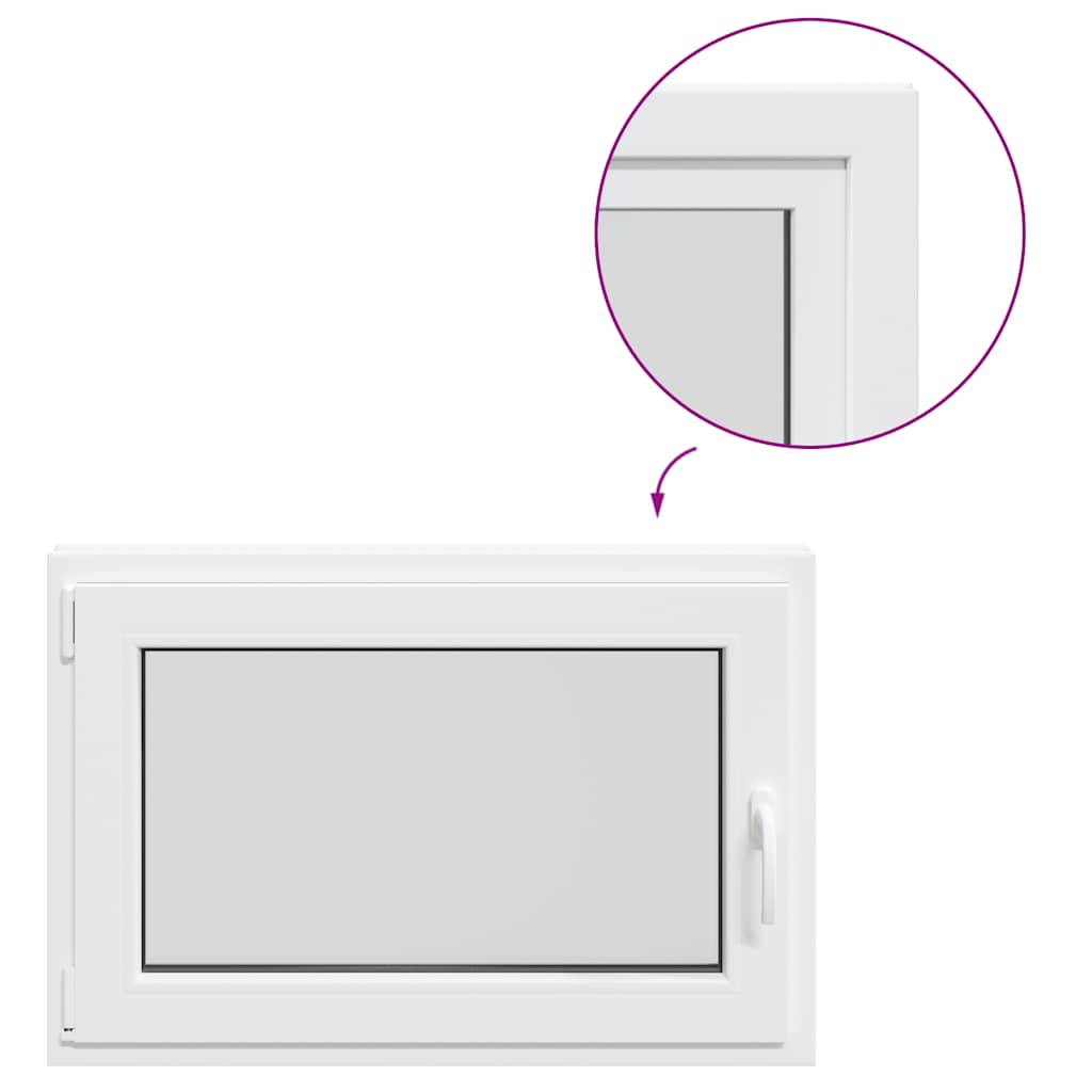 vidaXL Basement Window "RISOR" 60x80 cm Tilt&Turn DIN Left White