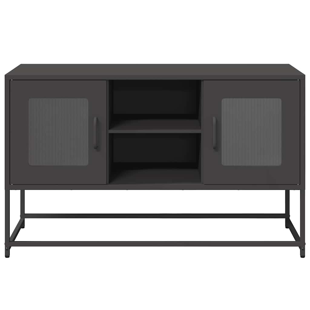 vidaXL TV Cabinet Black 100.5x39x60.5 cm Steel