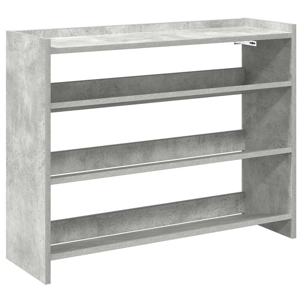vidaXL Shoe Rack Concrete Oak 80x25x62 cm Engineered Wood
