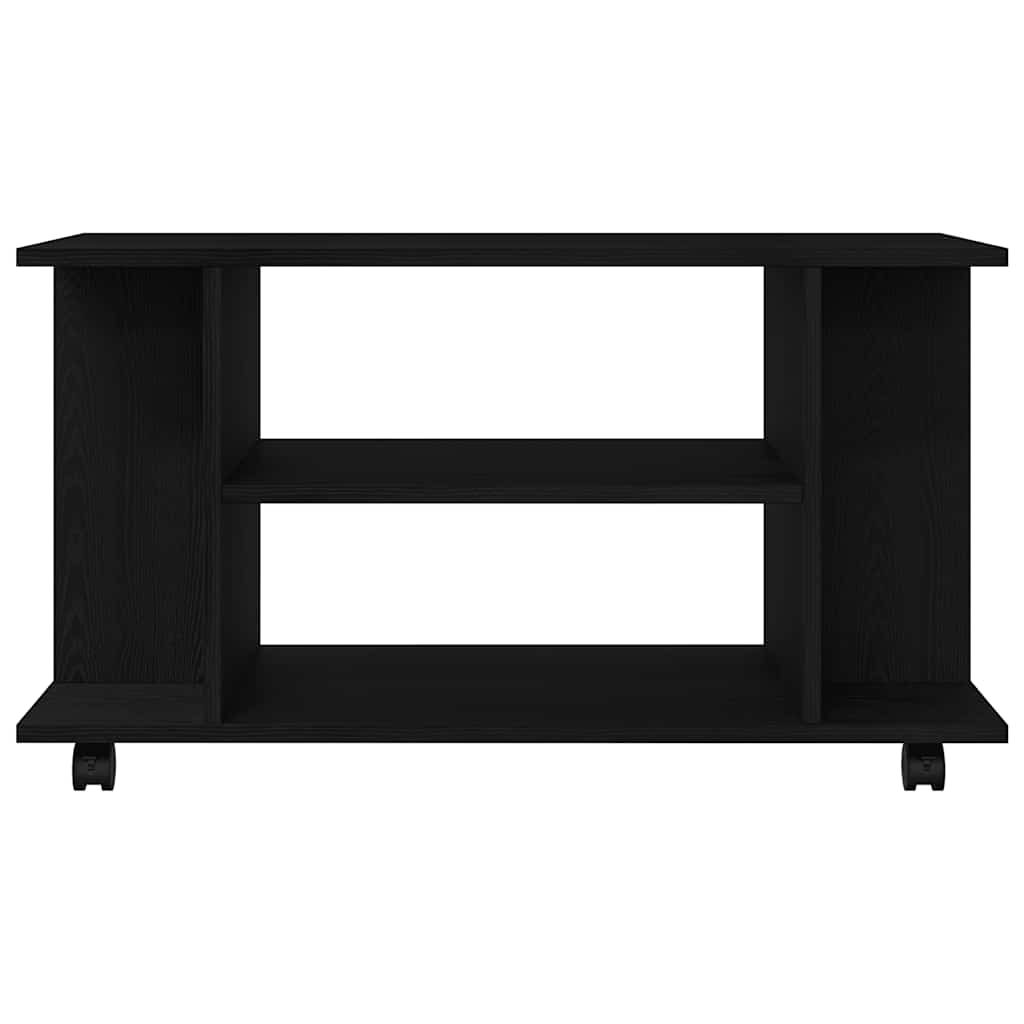 vidaXL TV Cabinet with Castors Black Oak 80x40x45 cm Engineered Wood